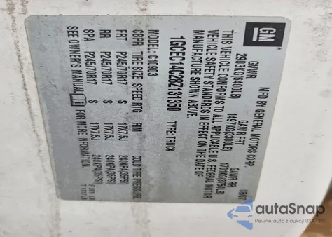 2008 Chevrolet Silverado C1500 from USA, damaged, VIN 1GCEC14C28Z131350